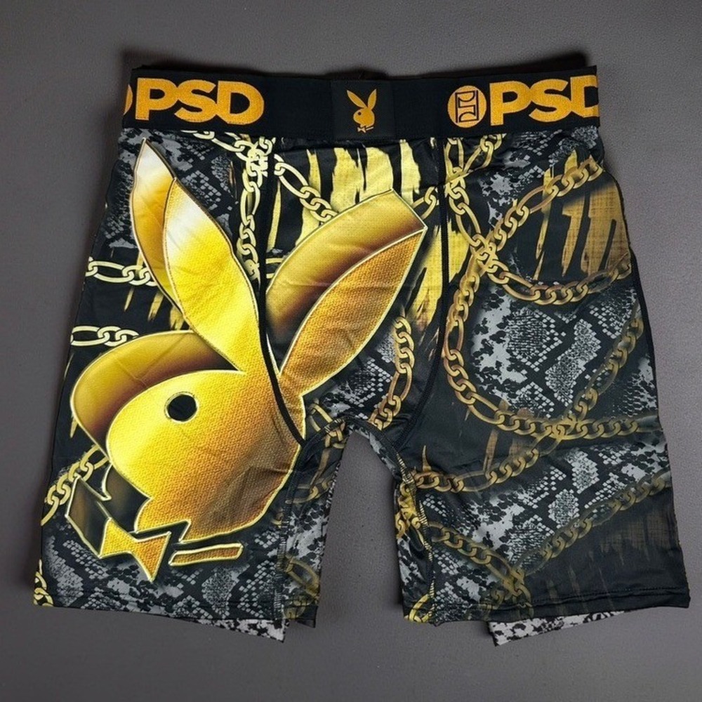 PSD Mens Playboy Gold Link Boxer Briefs Large Snakeskin Chain 225180001